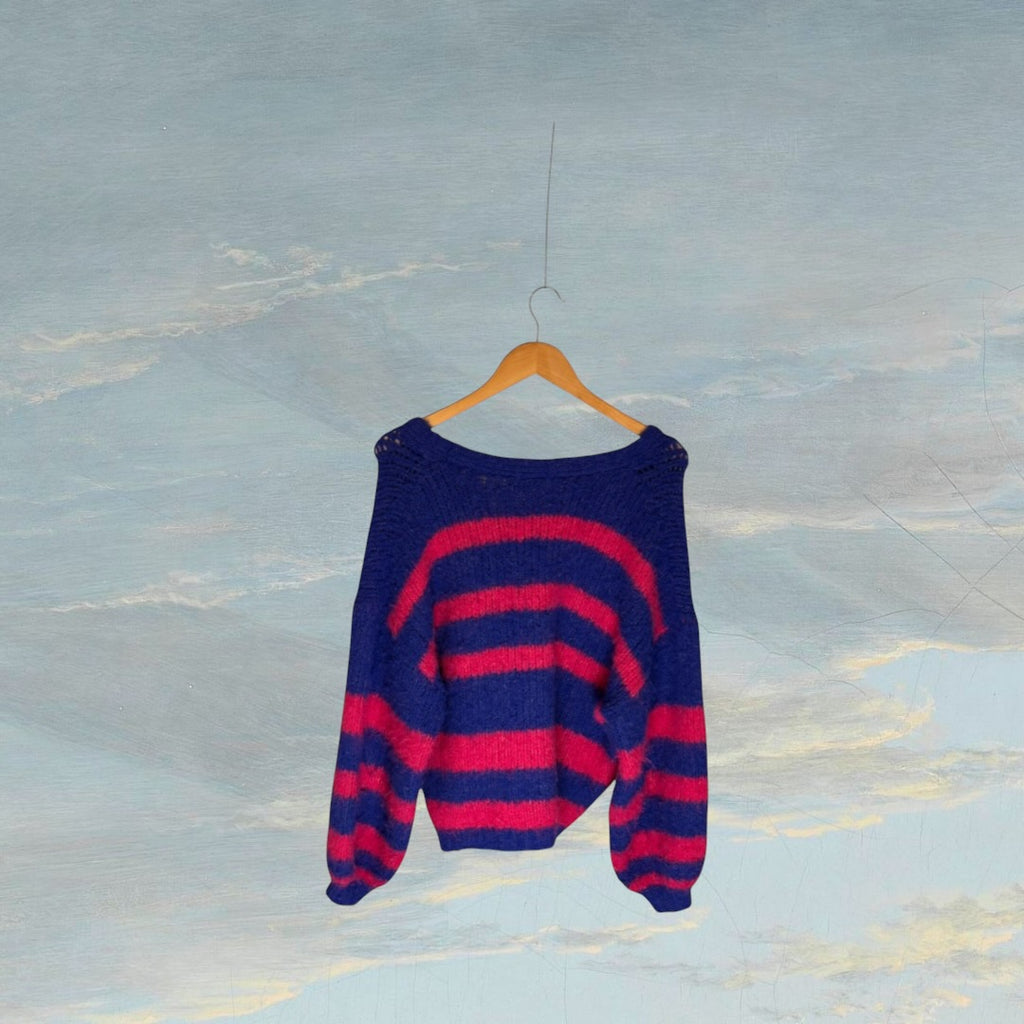 Pull en laine à rayures SHOPPING BY NATHALIE TU rose / bleu