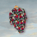 Chemise nouée imprimée animal NAZARE XL vert / rose