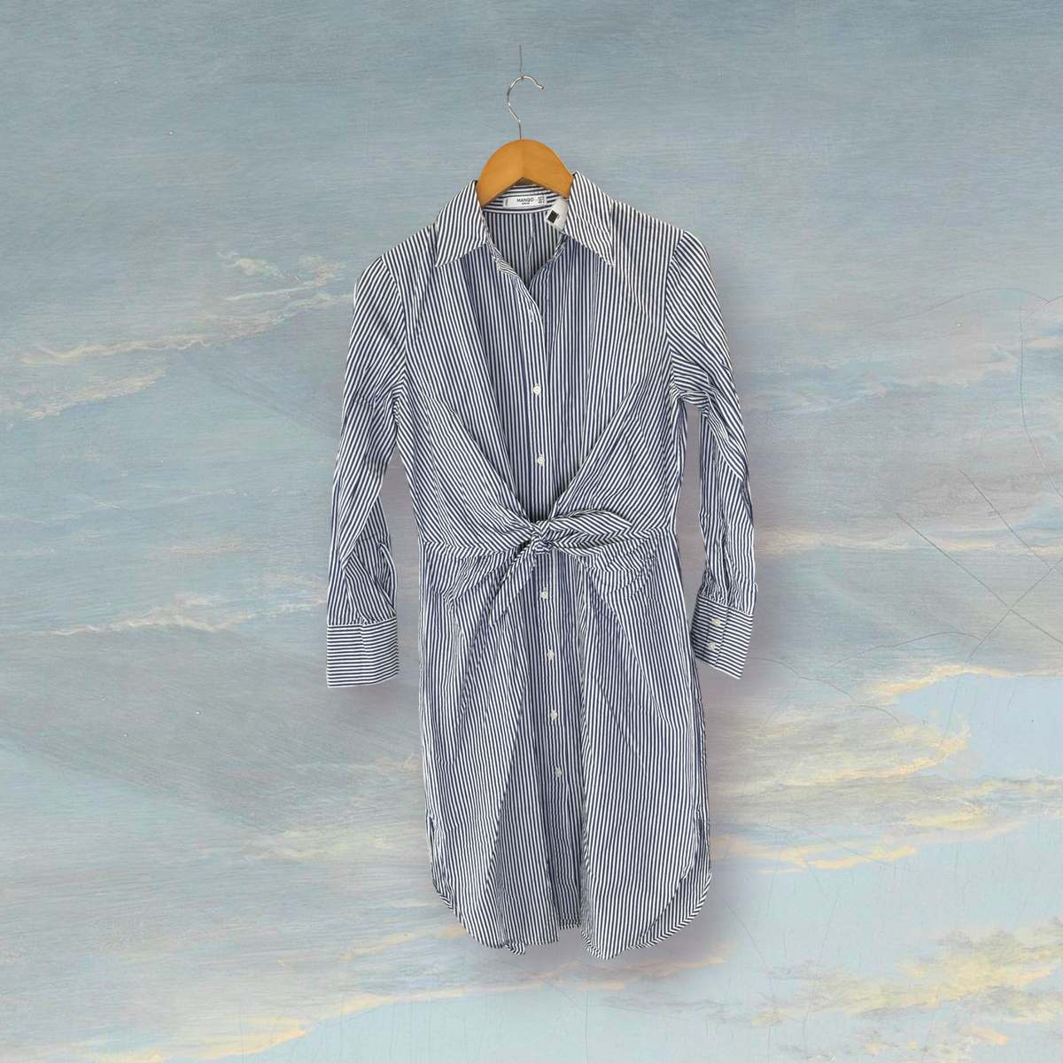 Robe à rayures MANGO M marine / blanc