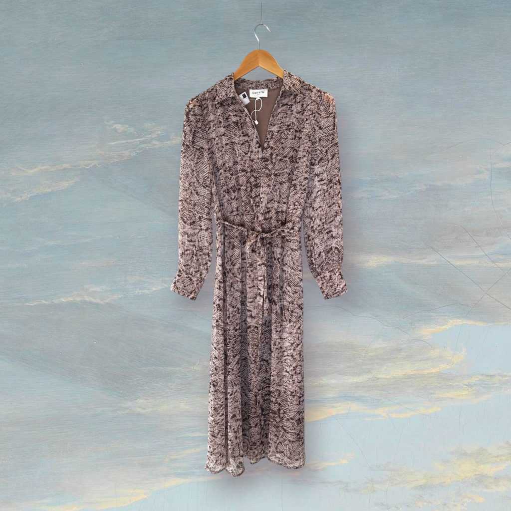 Robe imprimé animal GRACE & MILA S marron