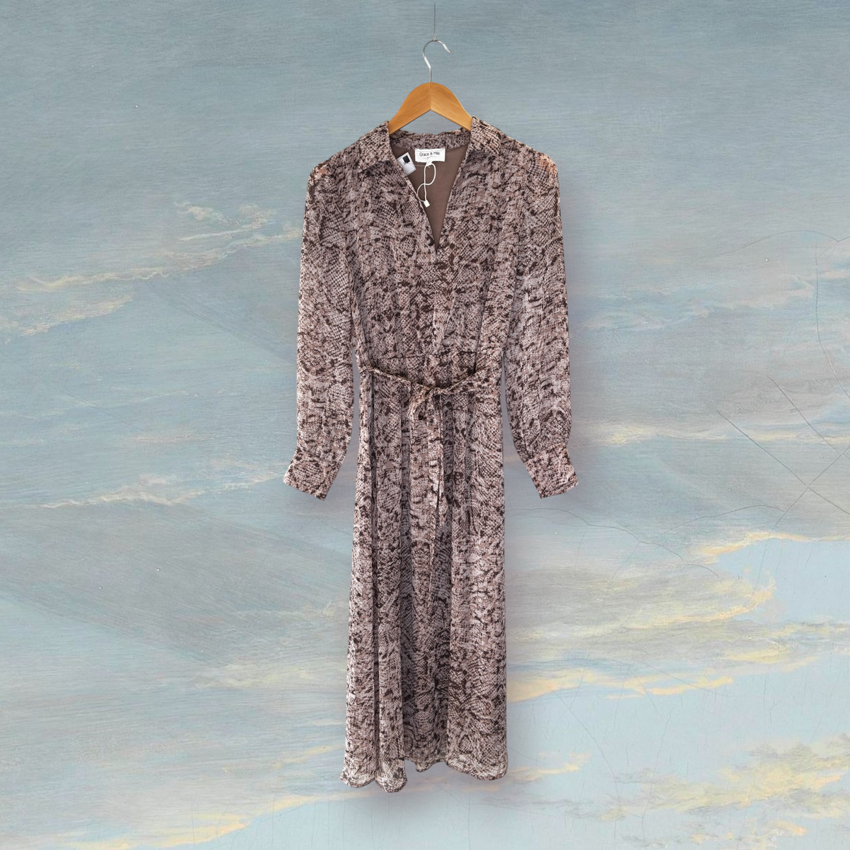Robe imprimé animal GRACE & MILA S marron
