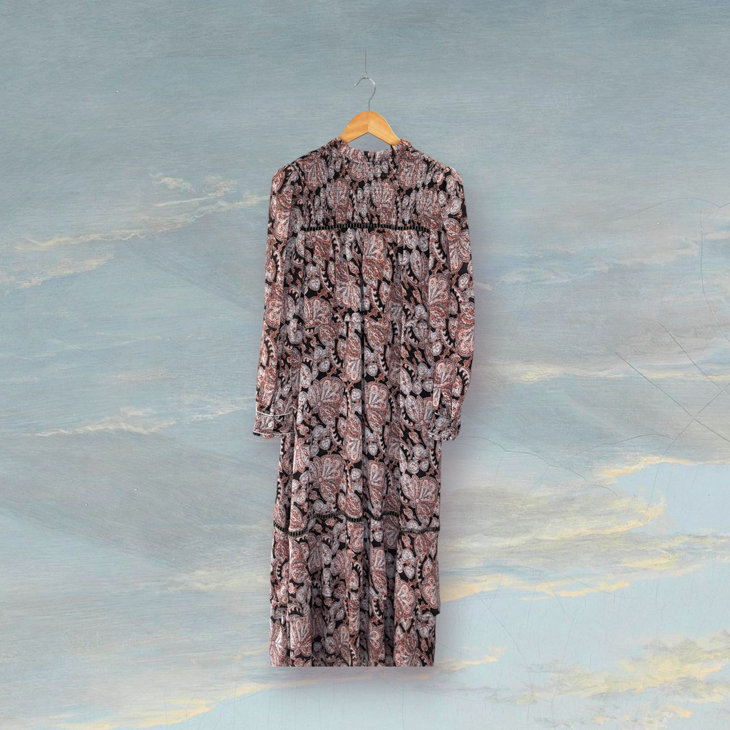 Robe MEISIE M noir / gris / camel