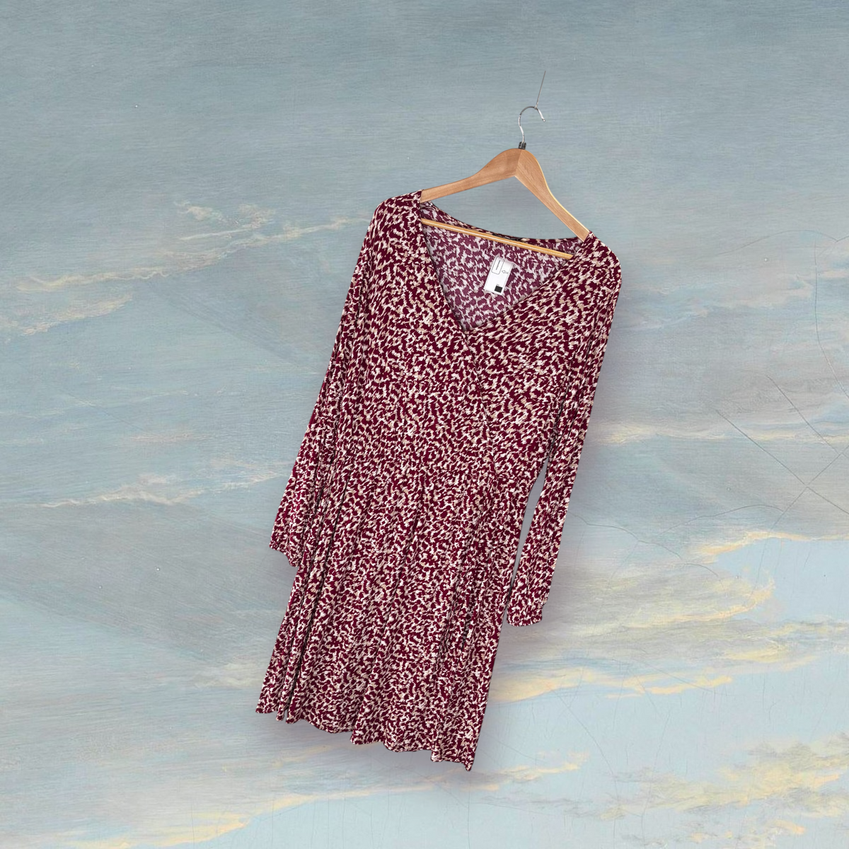 Robe INEXTENSO T42 bordeaux / beige