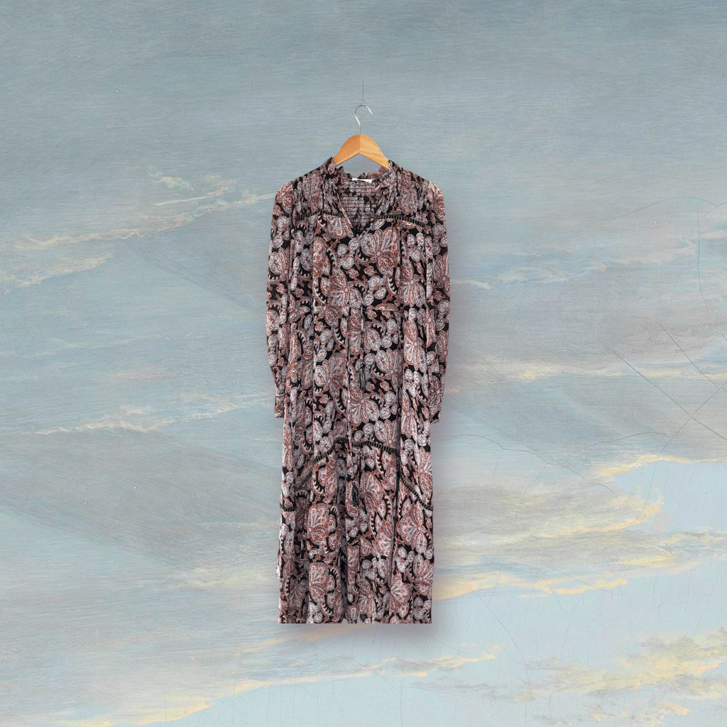 Robe MEISIE M noir / gris / camel