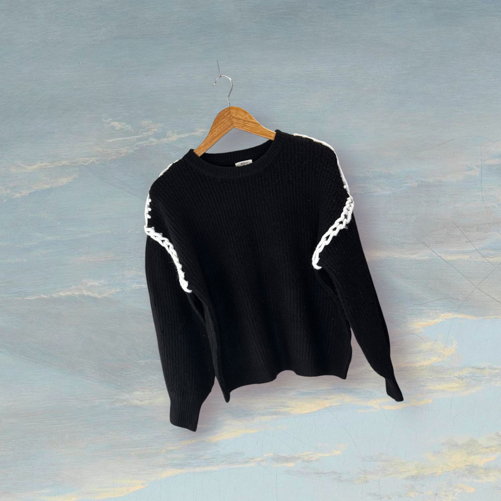 Pull en laine MOËWY TU noir / blanc