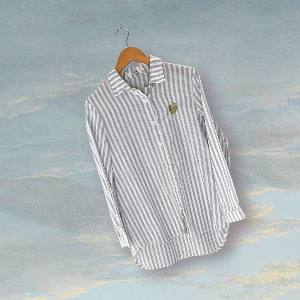 Chemise à rayures JUBYLEE M blanc / gris
