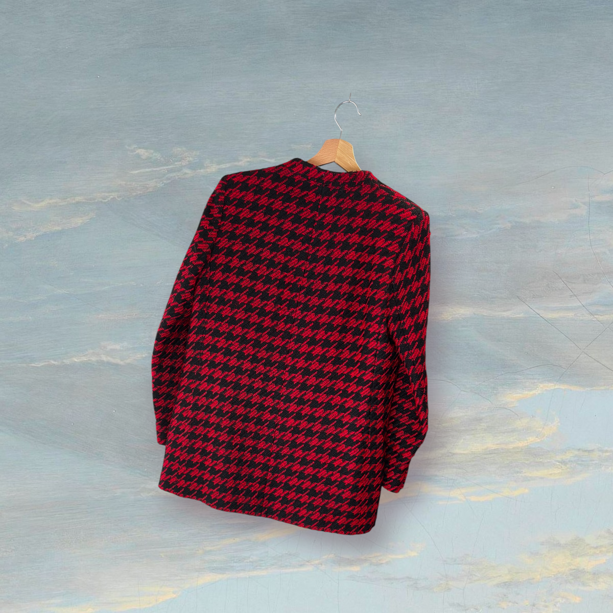 Veste pied-de-poule ZARA L noir / rouge