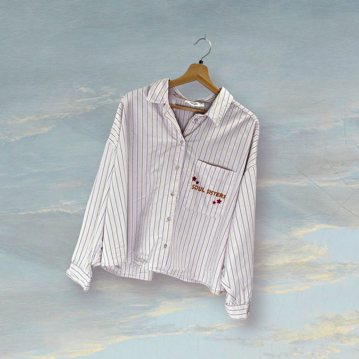 Chemise à rayures PROMOD XL rose / bleu
